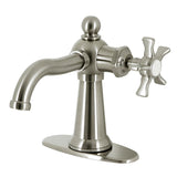 Hamilton One-Handle 1-Hole Bathroom Faucet with Deck Plate and Push Pop-Up Drain