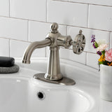 Belknap One-Handle 1-Hole Bathroom Faucet with Deck Plate and Push Pop-Up Drain