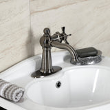 Hamilton One-Handle 1-Hole Bathroom Faucet with Deck Plate and Push Pop-Up Drain