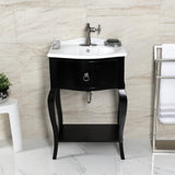 Hamilton One-Handle 1-Hole Bathroom Faucet with Deck Plate and Push Pop-Up Drain