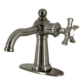 Hamilton One-Handle 1-Hole Bathroom Faucet with Deck Plate and Push Pop-Up Drain