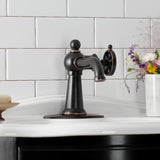 Belknap One-Handle 1-Hole Bathroom Faucet with Deck Plate and Push Pop-Up Drain