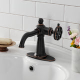 Belknap One-Handle 1-Hole Bathroom Faucet with Deck Plate and Push Pop-Up Drain