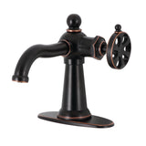 Belknap One-Handle 1-Hole Bathroom Faucet with Deck Plate and Push Pop-Up Drain