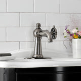 Belknap One-Handle 1-Hole Bathroom Faucet with Deck Plate and Push Pop-Up Drain