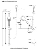 Made to Match Shower System with Slide/Grab Bar and Hand Shower