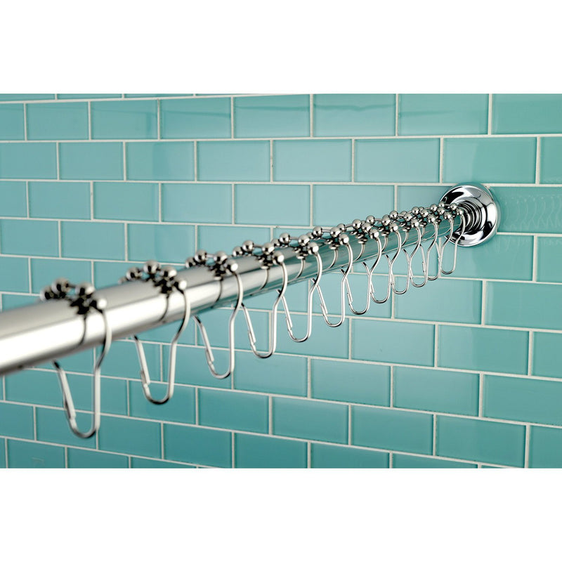 Edenscape 60-Inch to 72-Inch Adjustable Shower Curtain Rod with Rings Combo