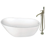Aqua Eden 59-Inch Acrylic Single Slipper Freestanding Tub Combo with Faucet and Drain