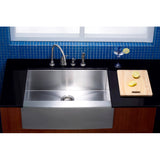 Denver 30-Inch Stainless Steel Apron-Front Single Bowl Farmhouse Kitchen Sink