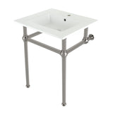Fauceture 25-Inch Console Sink with Brass Legs (Single Faucet Hole)