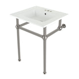 Fauceture 25-Inch Console Sink with Brass Legs (4-Inch, 3 Hole)