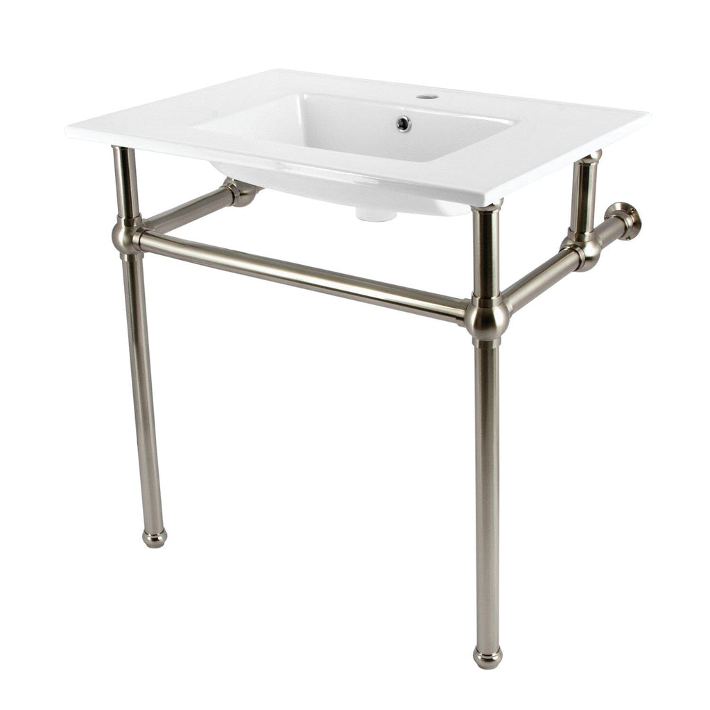 Addington 31-Inch Console Sink with Brass Legs (Single Faucet Hole)