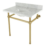 Fauceture 36-Inch Console Sink with Brass Legs (8-Inch, 3 Hole)