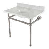 Fauceture 36-Inch Console Sink with Brass Legs (8-Inch, 3 Hole)
