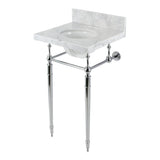 Fauceture 19-Inch Carrara Marble Console Sink with Brass Legs (4