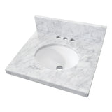 Fredrickson 19-Inch Carrara Marble Vanity Sink Top (4" Faucet Drillings)