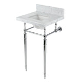 Fauceture 19-Inch Carrara Marble Console Sink with Brass Legs (8