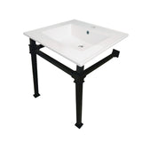 Monarch 25-Inch Ceramic Console Sink with Stainless Steel Legs (1-Hole)