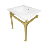 Monarch 25-Inch Ceramic Console Sink with Stainless Steel Legs (1-Hole)