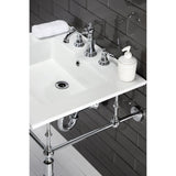 Edwardian 25-Inch Ceramic Console Sink with Brass Legs (8-Inch, 3-Hole)
