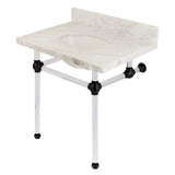 Fauceture 30-Inch Marble Console Sink with Acrylic Feet