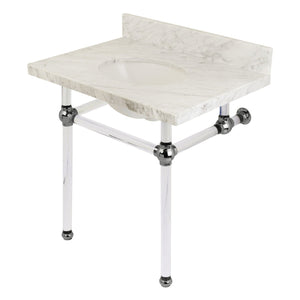 Fauceture 30-Inch Marble Console Sink with Acrylic Feet