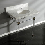 Fauceture 30-Inch Marble Console Sink with Acrylic Feet