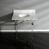 Templeton 30-Inch Carrara Marble Vanity Top with Acrylic Legs (8-Inch, 3-Hole)