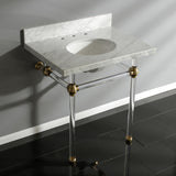 Fauceture 30-Inch Marble Console Sink with Acrylic Feet