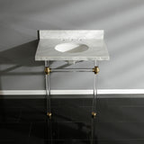 Templeton 30-Inch Carrara Marble Vanity Top with Acrylic Legs (8-Inch, 3-Hole)