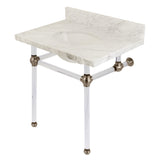 Templeton 30-Inch Marble Console Sink with Acrylic Feet