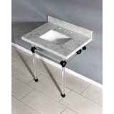 Fauceture 30-Inch Marble Console Sink with Acrylic Feet