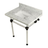 Templeton 30-Inch Carrara Marble Vanity Top with Acrylic Legs (8-Inch, 3-Hole)