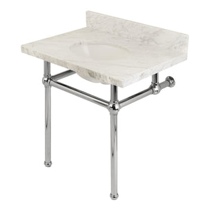 Fauceture 30-Inch Marble Console Sink with Brass Feet