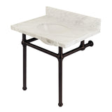 Fauceture 30-Inch Marble Console Sink with Brass Feet