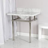 Fauceture 30-Inch Marble Console Sink with Brass Feet