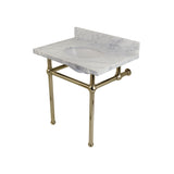 Fauceture 30-Inch Marble Console Sink with Brass Feet