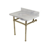 Templeton 30-Inch Marble Console Sink with Brass Feet