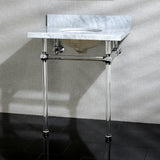 Templeton 30-Inch Carrara Marble Vanity Top with Acrylic Legs (8-Inch, 3-Hole)