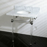 Fauceture 30-Inch Marble Console Sink with Acrylic Feet