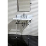 Templeton 30-Inch Carrara Marble Vanity Top with Acrylic Legs (8-Inch, 3-Hole)