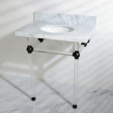 Fauceture 30-Inch Marble Console Sink with Acrylic Feet