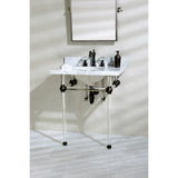 Fauceture 30-Inch Marble Console Sink with Acrylic Feet