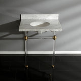 Templeton 30-Inch Carrara Marble Vanity Top with Acrylic Legs (8-Inch, 3-Hole)