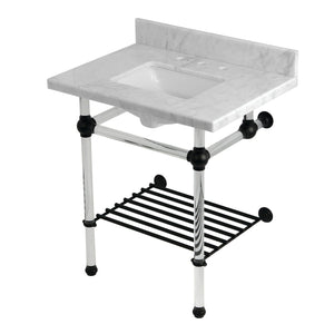 Templeton 30-Inch Console Sink with Acrylic Legs (8-Inch, 3 Hole)