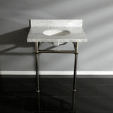 Fauceture 30-Inch Marble Console Sink with Brass Feet