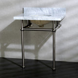 Templeton 30-Inch Marble Console Sink with Brass Feet