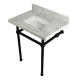 Fauceture 30-Inch Marble Console Sink with Brass Feet