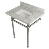 Fauceture 30-Inch Marble Console Sink with Brass Feet