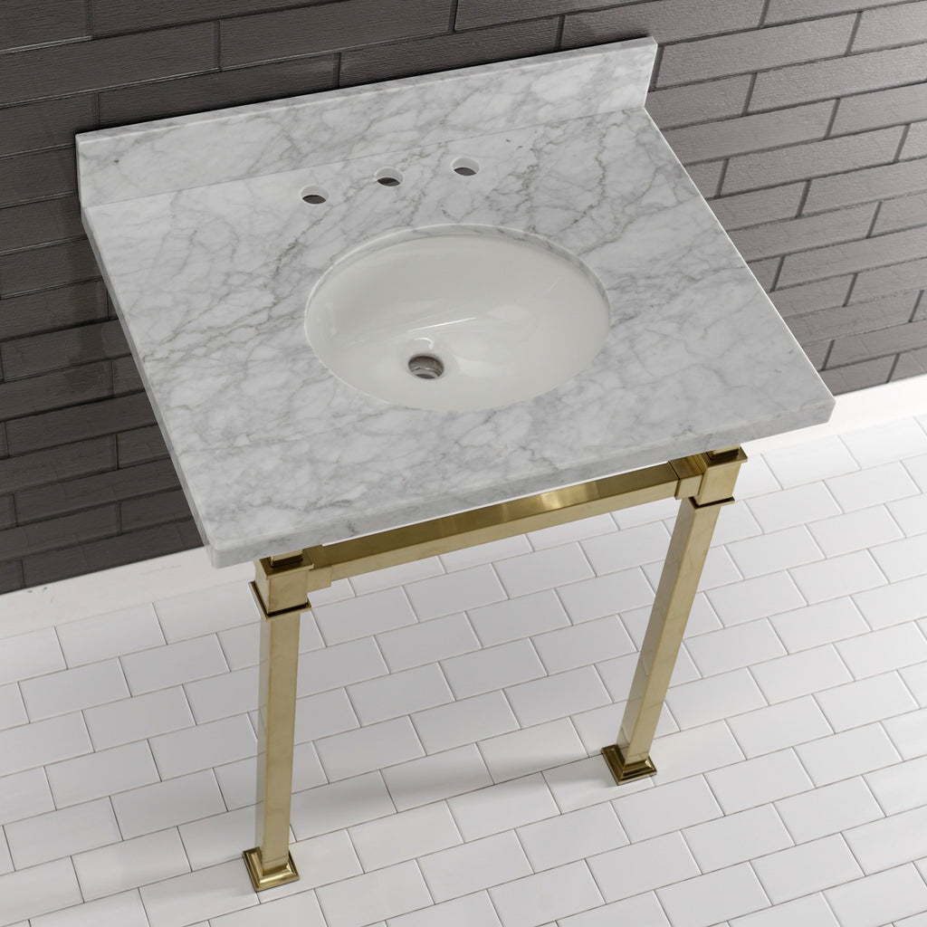 Fauceture 30-Inch Carrara Marble Console Sink